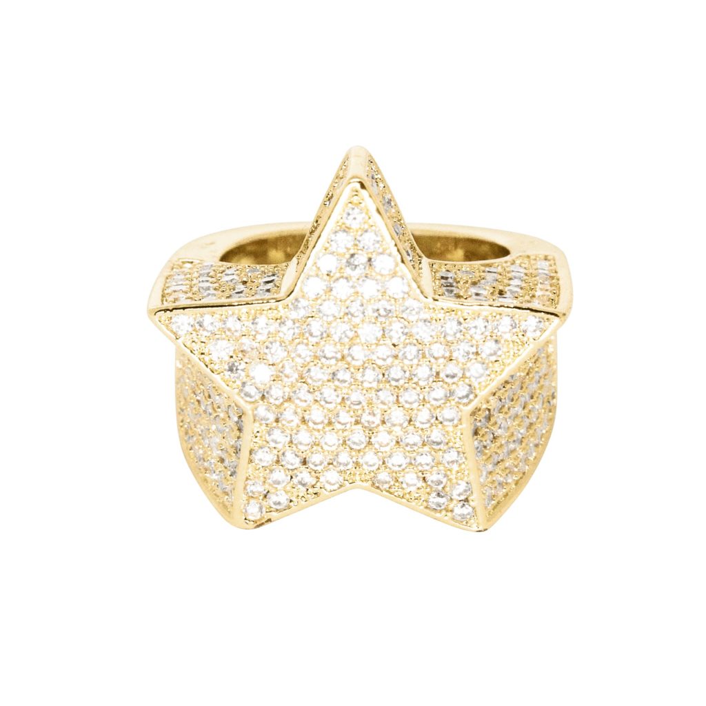 Iced Out Star Ring in Gold Jewlz Express