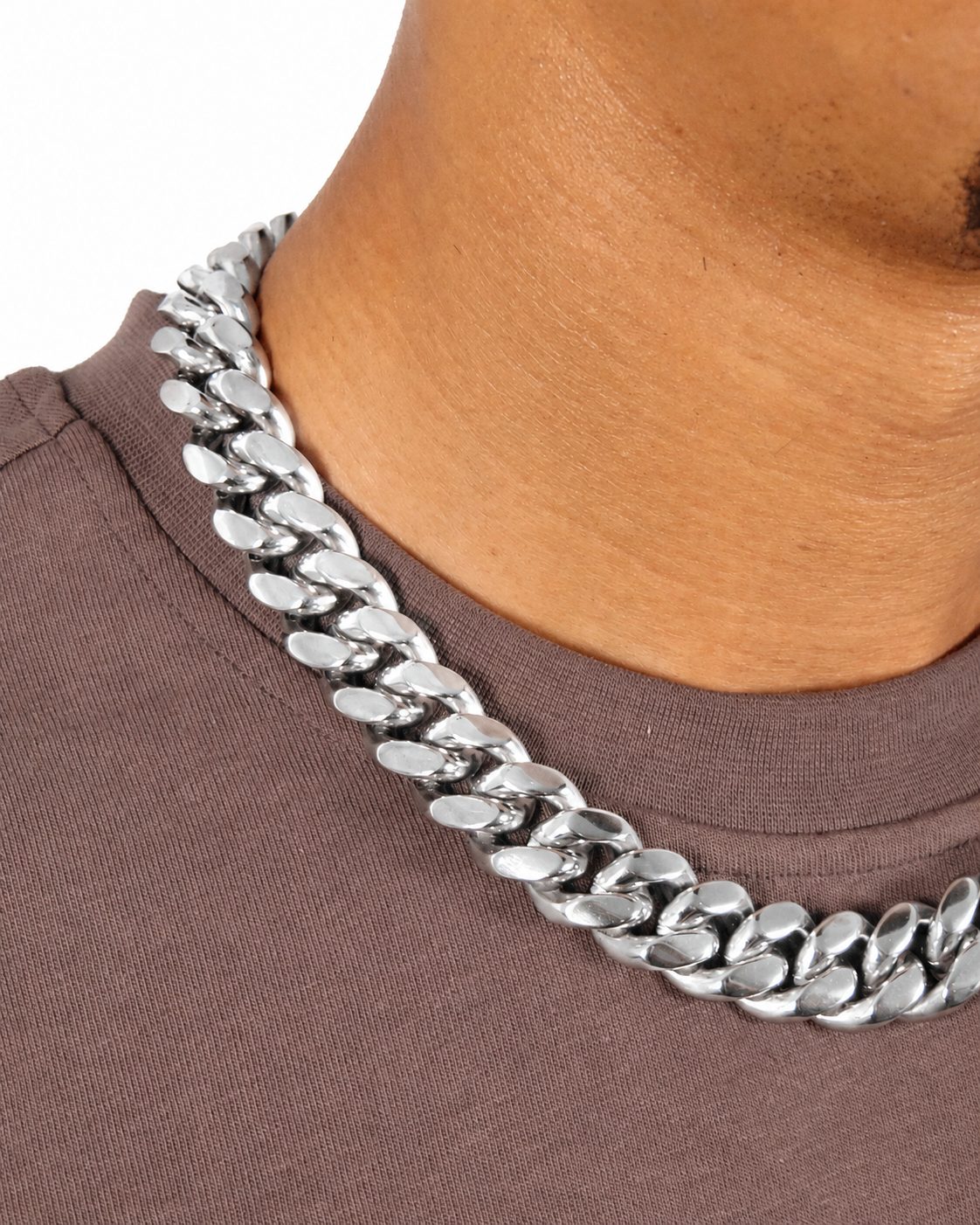 18mm Miami Cuban Link Chain in White Gold - Image 3