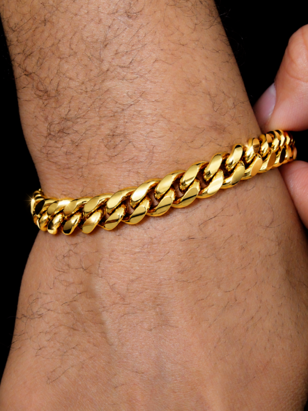 Alternative view of 10mm Miami Cuban Link Bracelet in Gold