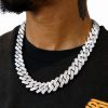 19mm Iced Out Prong Chain in White Gold