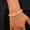 10mm Iced Out Solitaire Tennis Bracelet in Gold