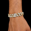 16mm Iced Out Gucci Link Bracelet in Gold