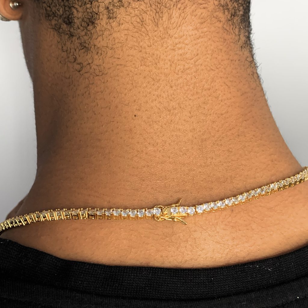 3mm Iced Out Tennis Chain in Gold – Jewlz Express