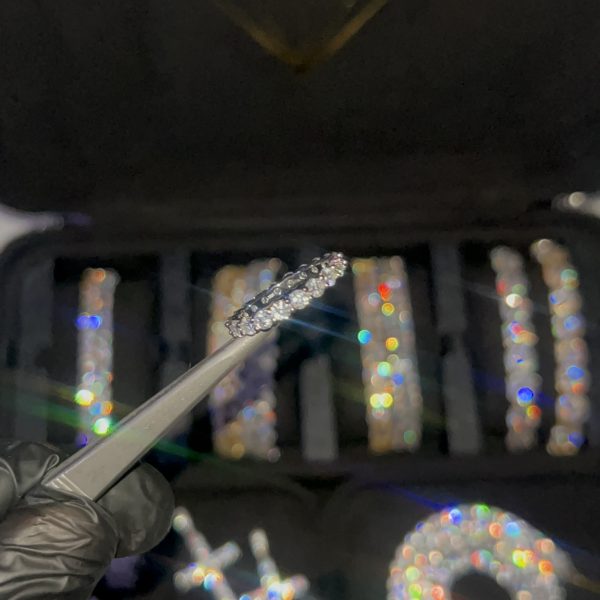 Alternative view of VVS1 Moissanite 3mm Eternity Band Ring 925 Sterling Silver