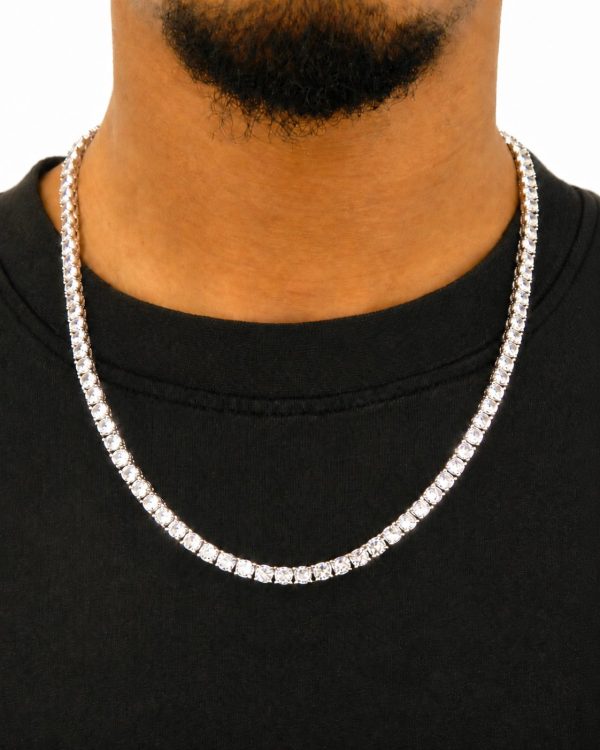 5mm Iced Out Tennis Chain in White Gold