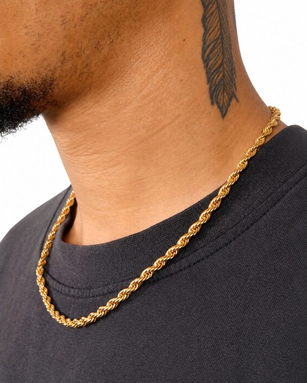 Alternative view of 5mm Rope Chain in Gold