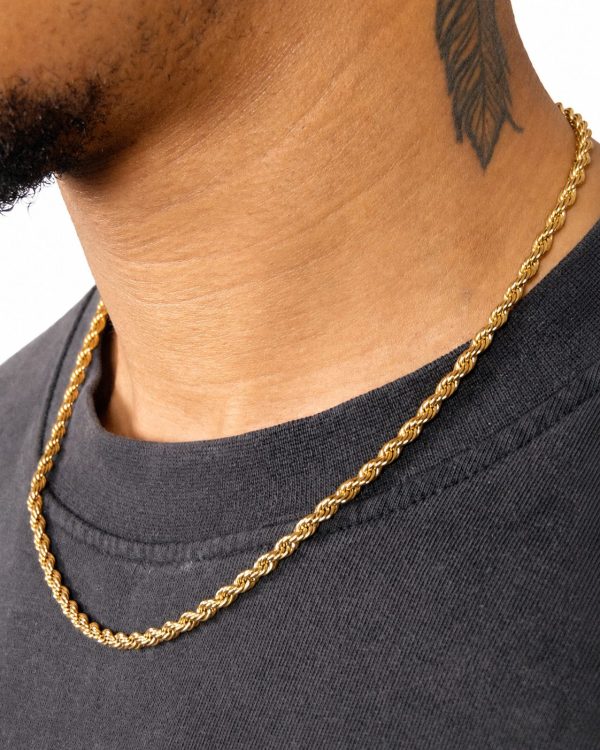 4mm Rope Chain in Gold