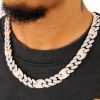 16mm Iced Out Gucci Link Chain in Rose Gold/ White Gold