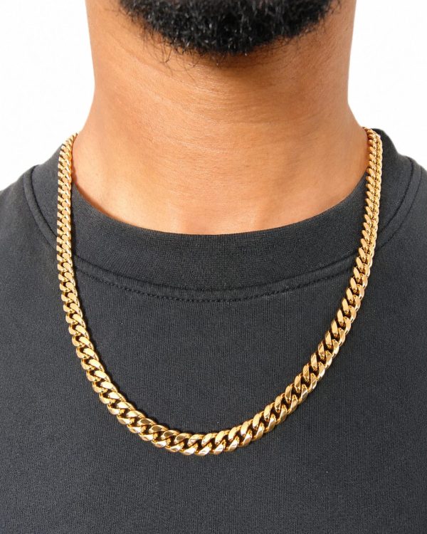 Alternative view of 8mm Miami Cuban Link Chain in Gold