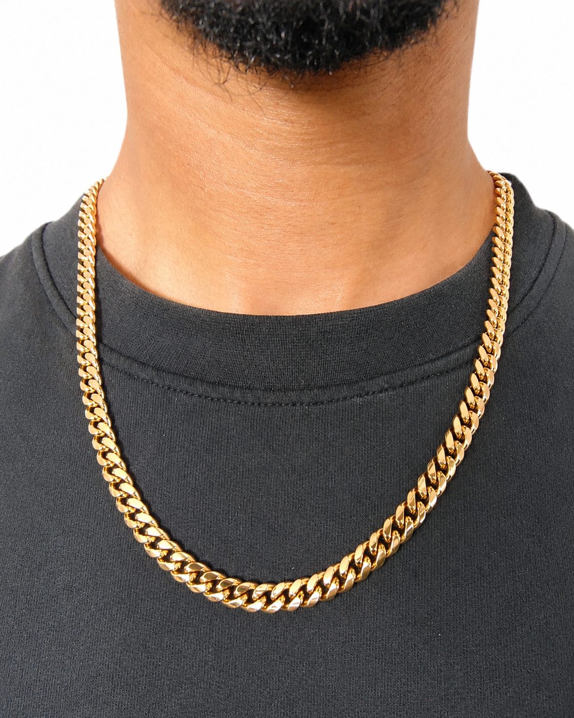 8mm Miami Cuban Link Chain in Gold - Image 2