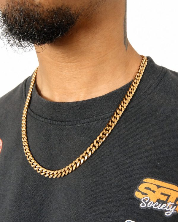 8mm Miami Cuban Link Chain in Gold