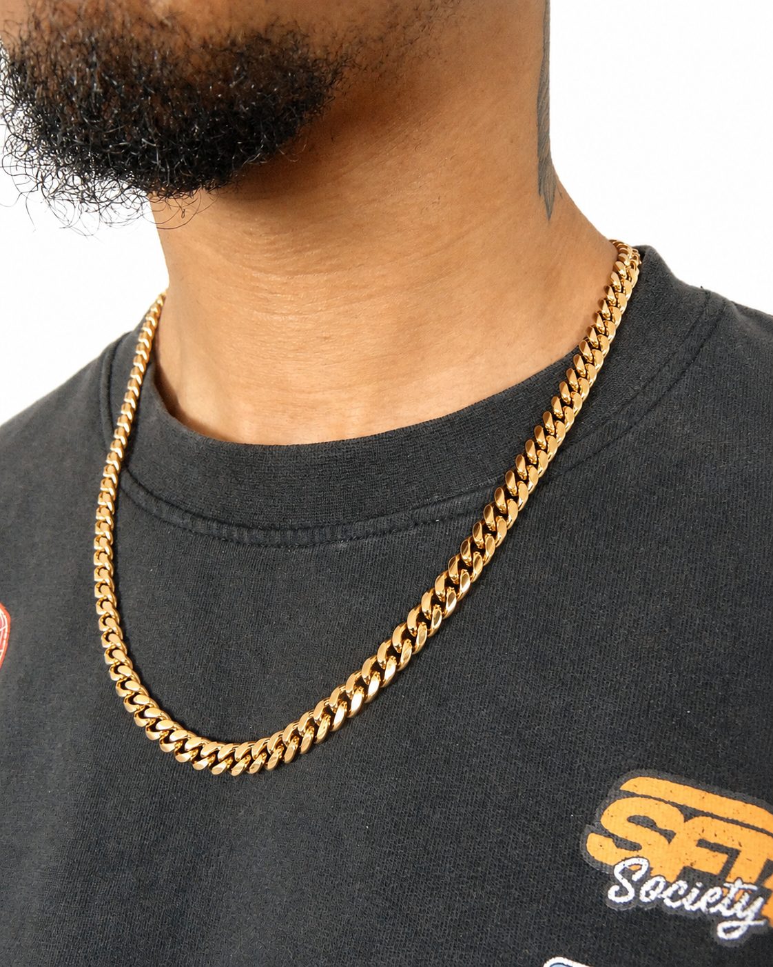 8mm Miami Cuban Link Chain in Gold