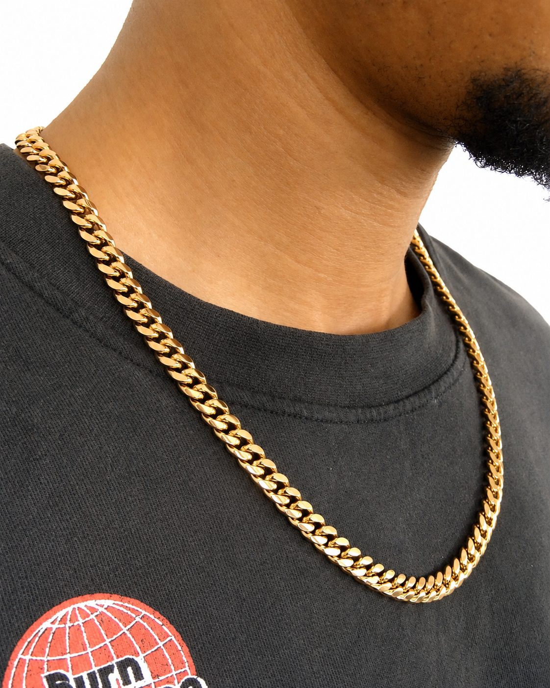 8mm Miami Cuban Link Chain in Gold - Image 3