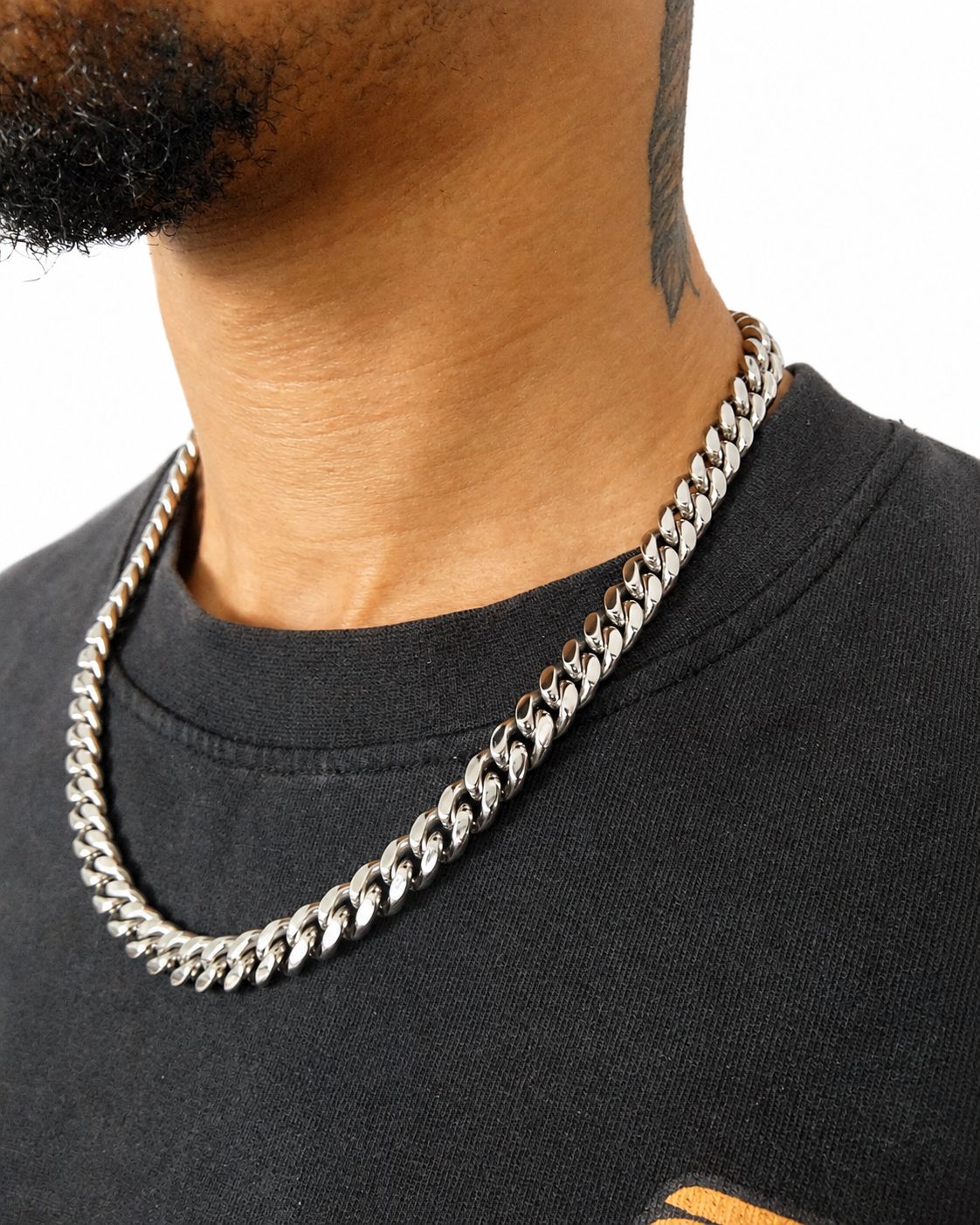 10mm Miami Cuban Link Chain in White Gold - Image 3