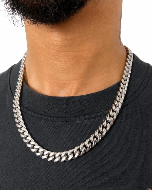 Alternative view of 10mm Miami Cuban Link Chain in White Gold