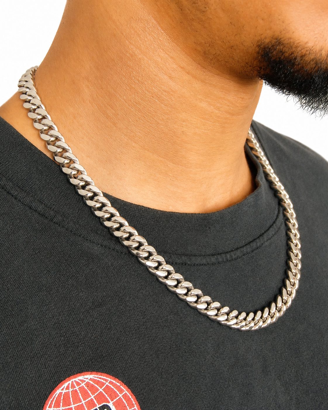 10mm Miami Cuban Link Chain in White Gold