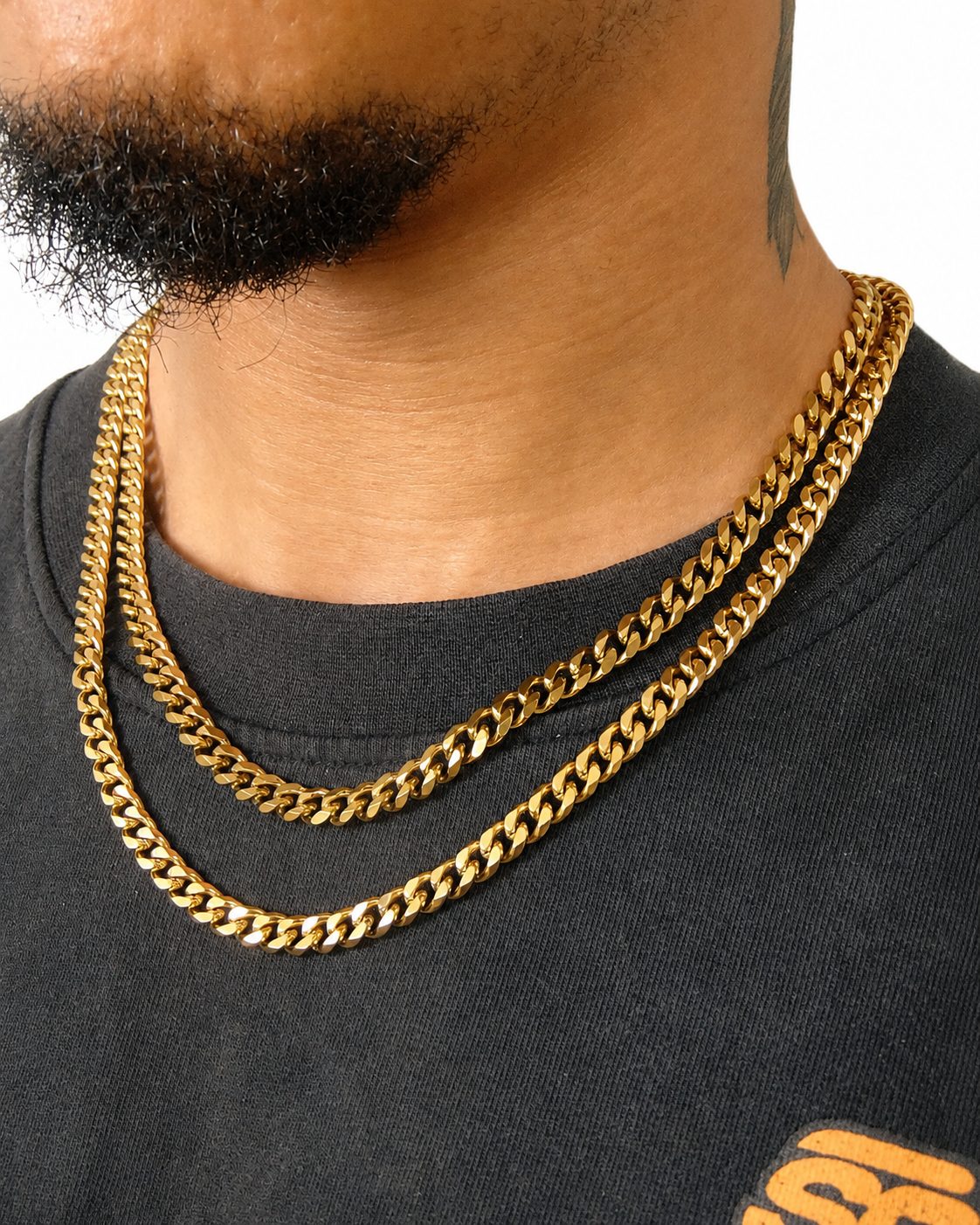 7mm Curb Link Chain in Gold