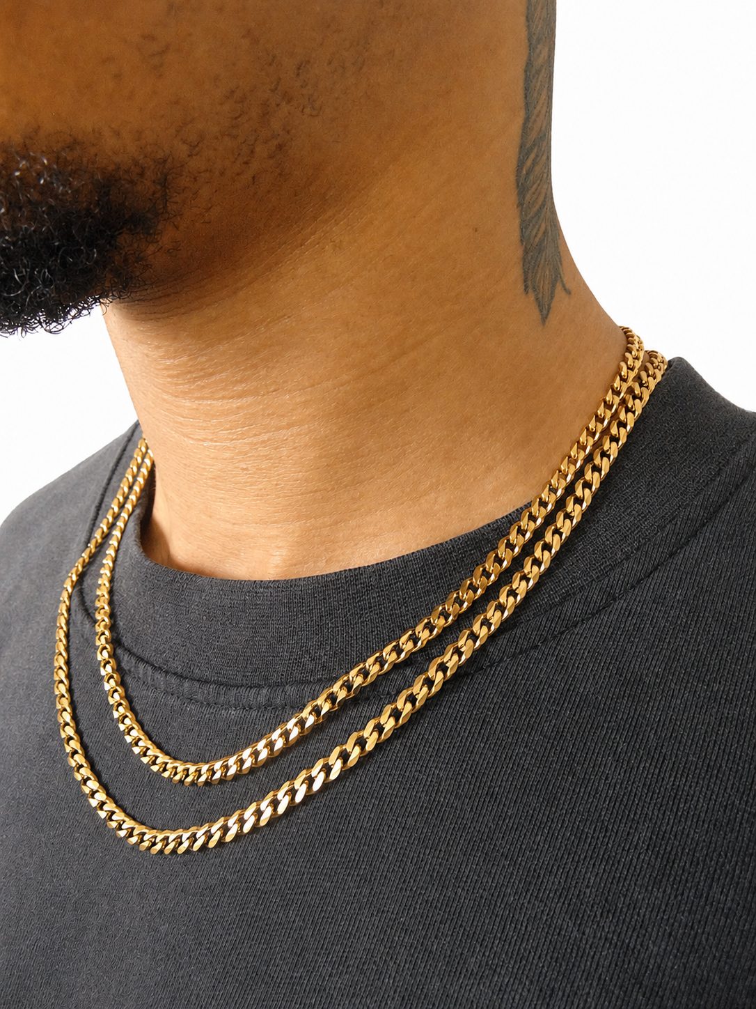 5mm Curb Link Chain in Gold - Image 2
