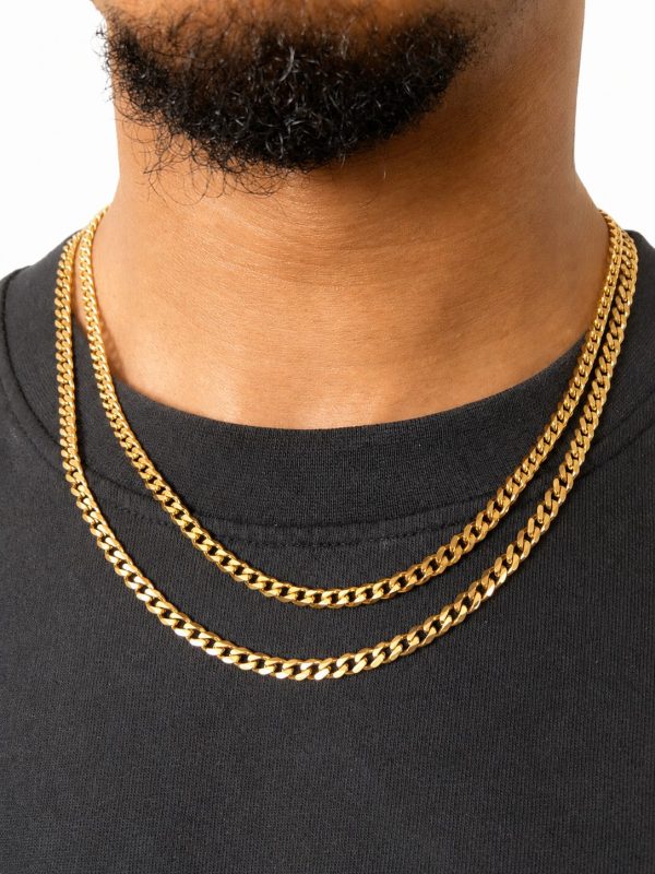 5mm Curb Link Chain in Gold