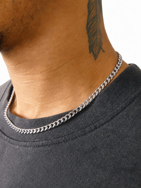 5mm Curb Link Chain in White Gold