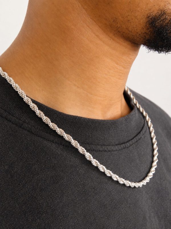 Alternative view of 5mm Rope Chain in White Gold