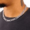 10mm Iced Out Figaro Chain in White Gold