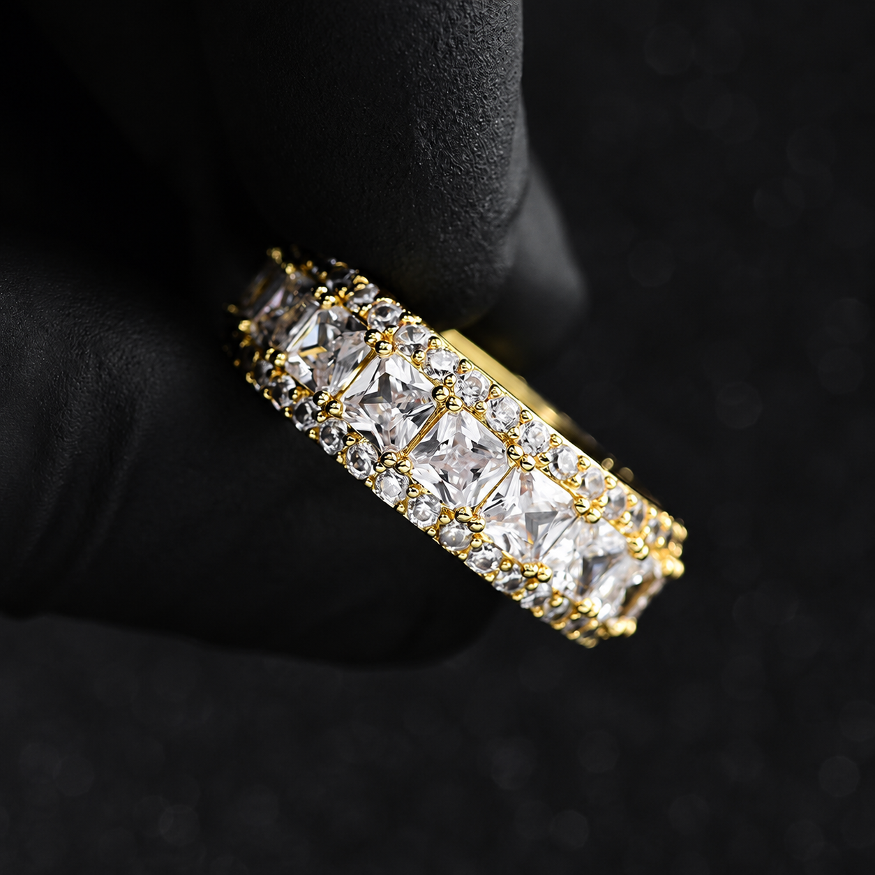 VVS1 Moissanite Eternity Baguette Ring 925 Sterling Silver - Image 4