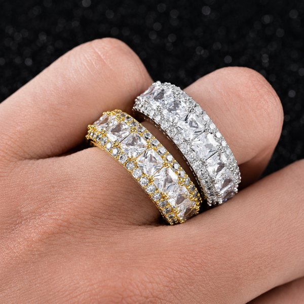 Alternative view of VVS1 Moissanite Eternity Baguette Ring 925 Sterling Silver