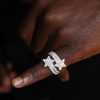 VVS1 Moissanite Baguette Star Ring 925 Sterling Silver
