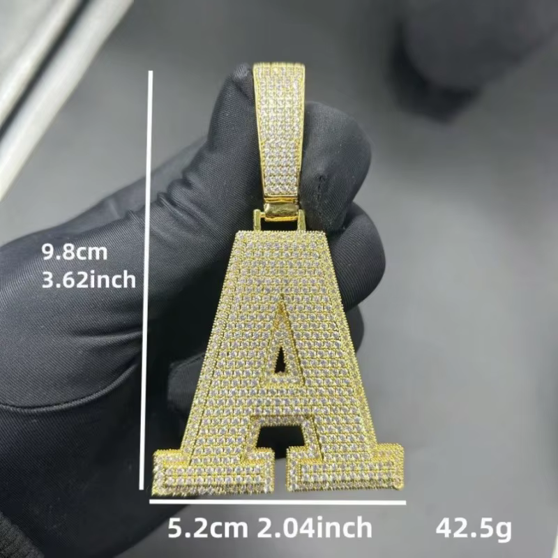 VVS1 Moissanite Initial Pendant 925 Sterling Silver - Image 5