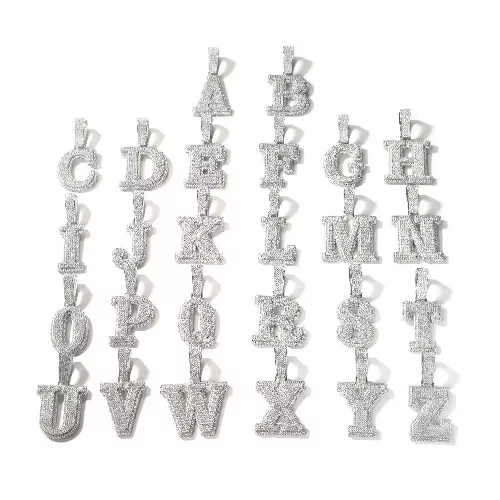 VVS1 Moissanite Initial Pendant 925 Sterling Silver - Image 4